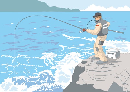 Surf fishingの写真素材