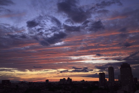 Sunset view of the cityの写真素材