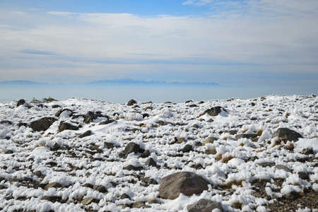 Pebble and rimeの写真素材