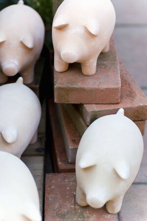 Pig figurinesの写真素材