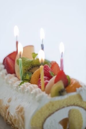 Cake and candleの写真素材