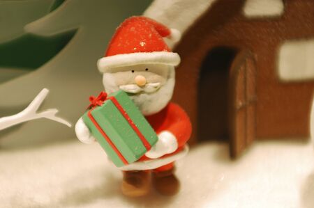 Santa with a giftの写真素材