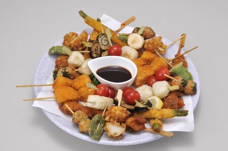 Deep-fried skewers Assortedの写真素材