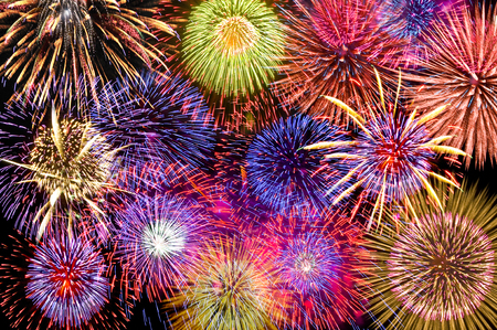 One side of fireworksの写真素材