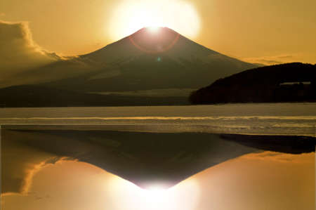 Yamanakako Diamond Fujiの写真素材