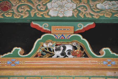 Toshogu sleeping catの写真素材