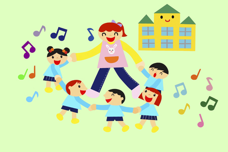 Fun kindergarten illustrationsの写真素材