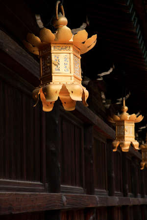 Gold hanging lanternsの写真素材