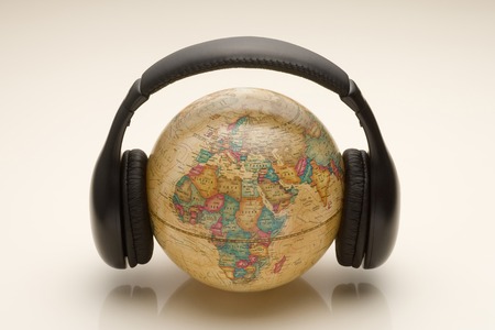 Globe and headphones