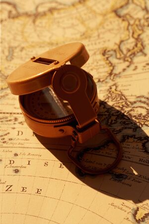 Compass and world map