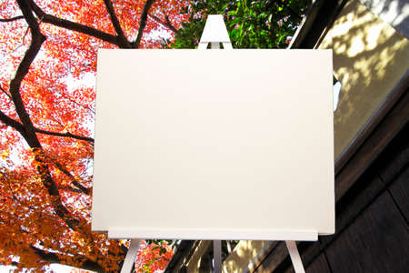 Synthesis of autumn leaves and easel