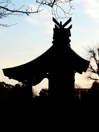 Of small shrine silhouetteの写真素材