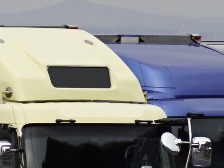 Hood to reduce the air resistance of the trackの写真素材