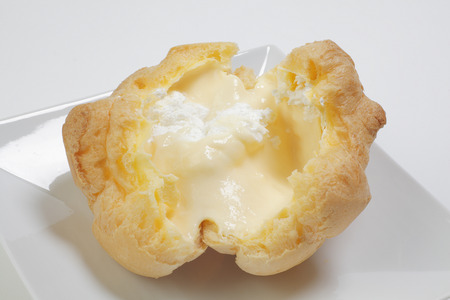 Whip and custard cream puffの写真素材