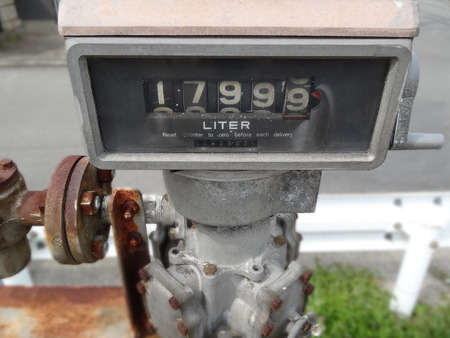 Decrepit tanker of petrol stationの写真素材