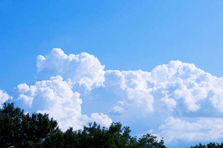 Blue sky and white cloudsの写真素材