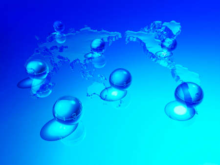 World map and the sphereの写真素材