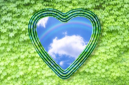 Rainbow in the Heartの写真素材