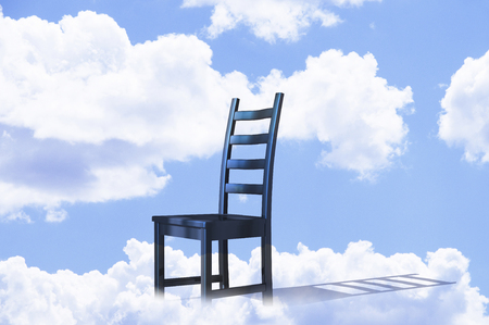 Blue sky and chairsの写真素材