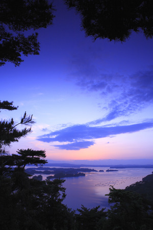 Sunset and evening scenery of Oku no hosomichi Matsushimaの写真素材