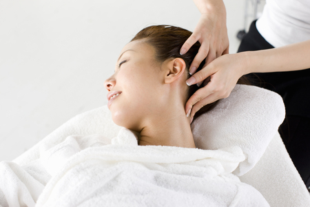 Scalp massageの写真素材