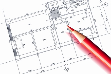 Blueprints and red pencil