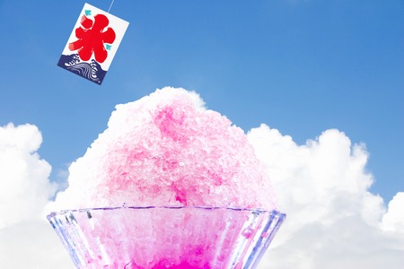 Poker ice and blue skyの写真素材