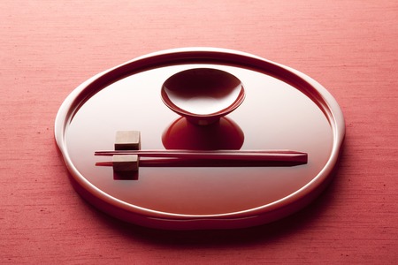 Cup and chopsticksの写真素材