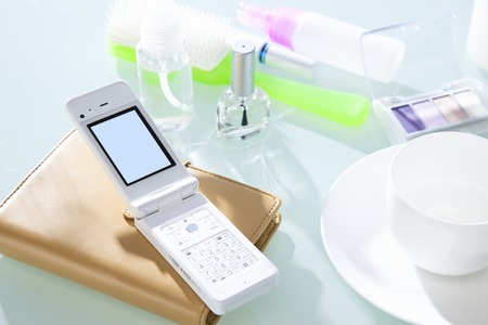 Cosmetics and mobile phonesの写真素材
