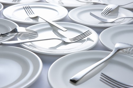 Plates and forksの写真素材