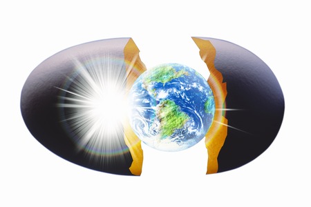 Egg shell and the Earthの写真素材