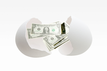 Shell of cache and eggsの写真素材