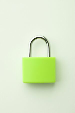 Padlock of yellow-green