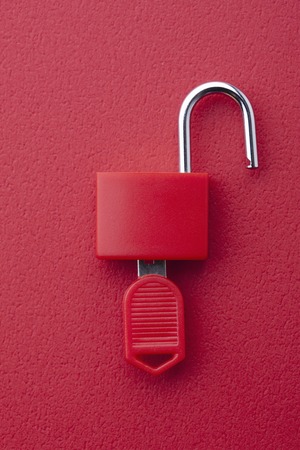Red padlockの写真素材