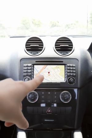Point at the car navigation system down tionsの写真素材
