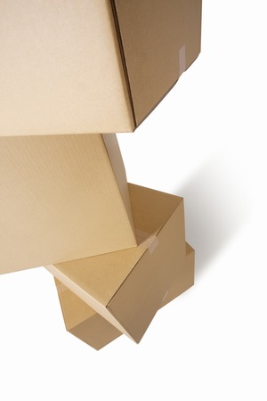 Corrugated cardboard and afterwardの写真素材