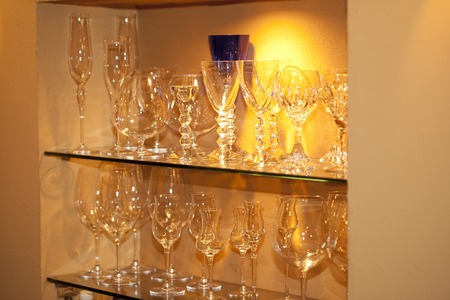 Shelves were put in wineの写真素材