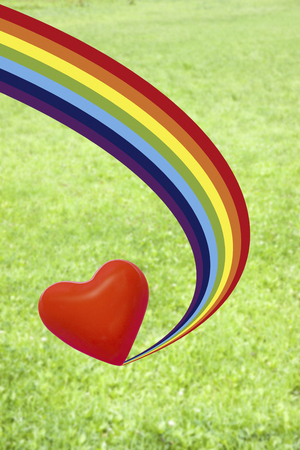 Rainbow and Heartの写真素材