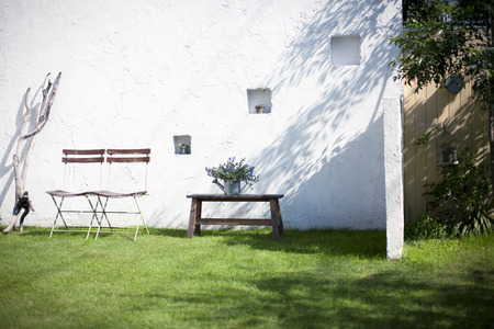 Objects placed in the gardenの写真素材