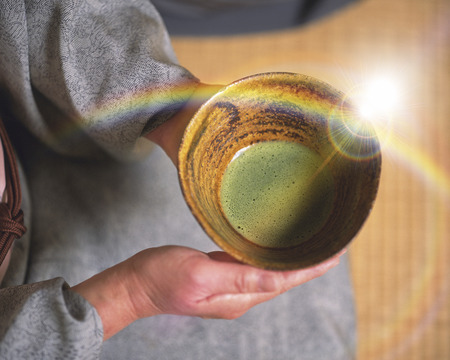 Woman with teaの写真素材