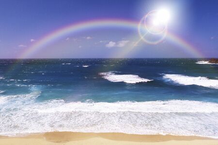 Sea and Rainbowの写真素材