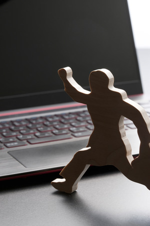 Businessman and laptopの写真素材