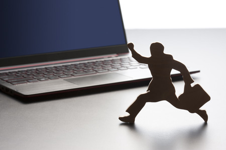 Businessman and laptopの写真素材