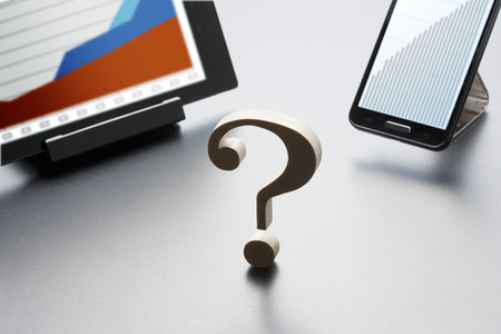 Question and smartphoneの写真素材