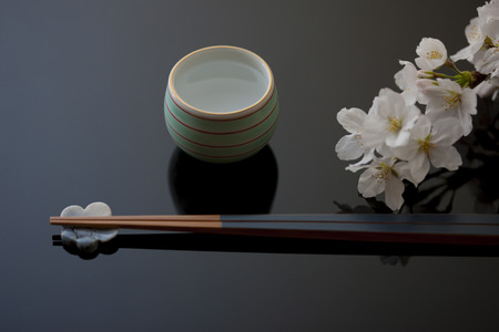 Chopsticks and cupsの写真素材