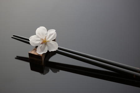 Chopsticks and Sakuraの写真素材
