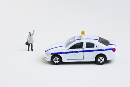 Miniature of salaried workers to stop the taxiの写真素材