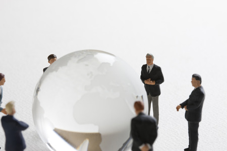 Miniature of businessmen to meetings at the Globesの写真素材