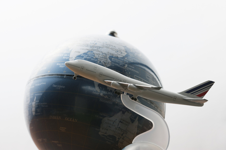 Airplane and globeの写真素材