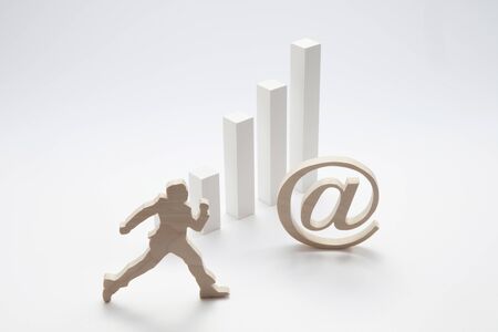 At sign and businessmanの写真素材